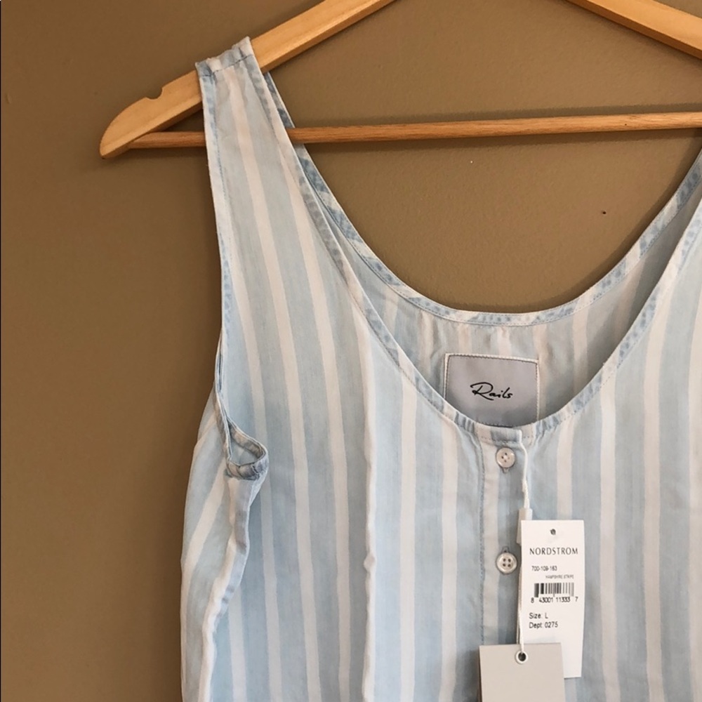 NEW • Rails • Nora Mini Dress Blue Stripe XS / Lg - Picture 5 of 5